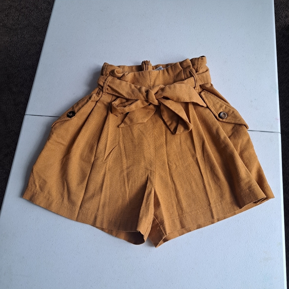 Lush High-Waisted Mustard Color Shorts